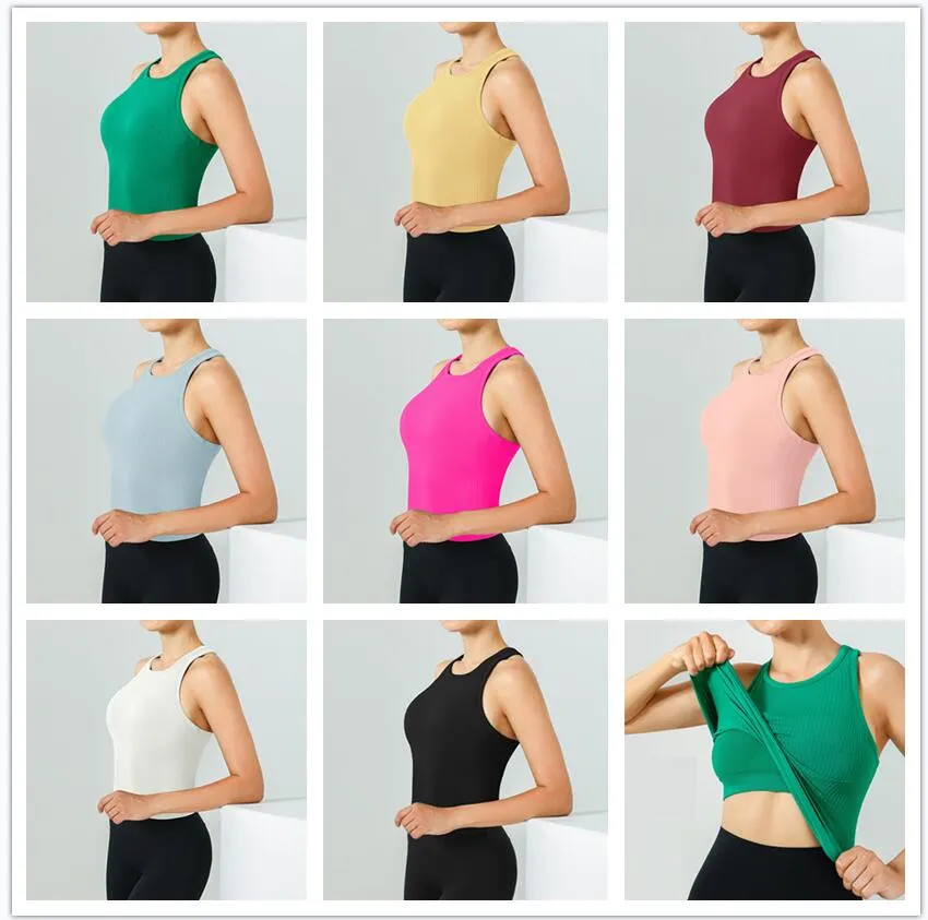 Womens Sexy Sleeveless Solid Crop Tank Tops Summer Yoga T Shirt