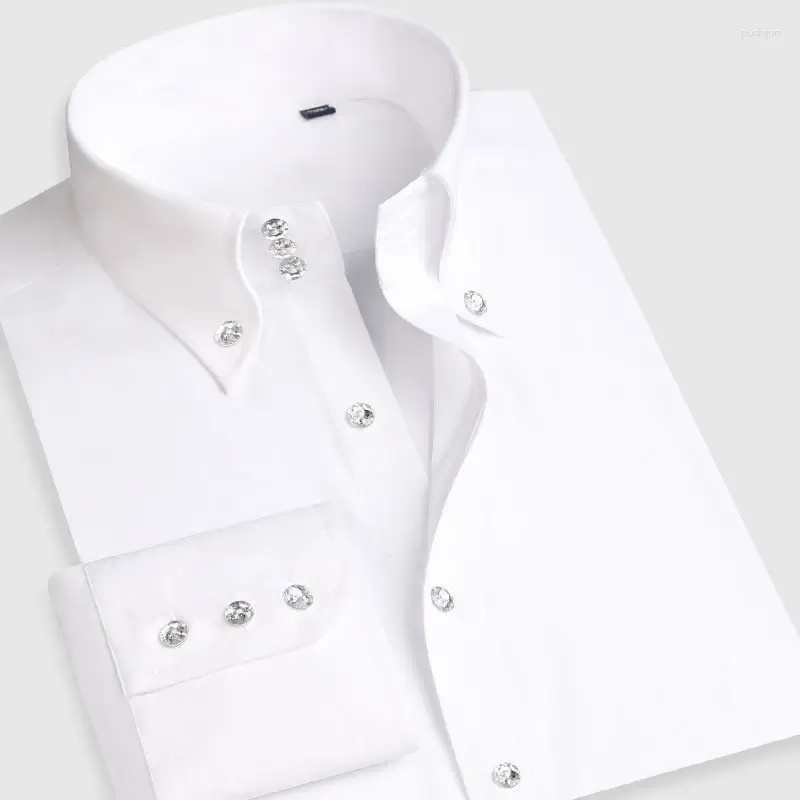 men long sleeve korean slim design dress shirt Men's Shirt Big Size Korean Luxury Clothing Fashion Long Sleeve Floral Shirts For Men All Match Slim Fit Casual Mens Dress Shirt