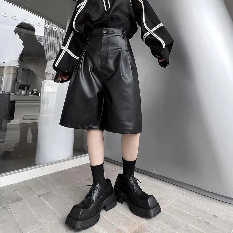 BOHEMIAN SEOUL] BOHEMSEO EMBO LEATHER SHORTS, BLACK 正規品