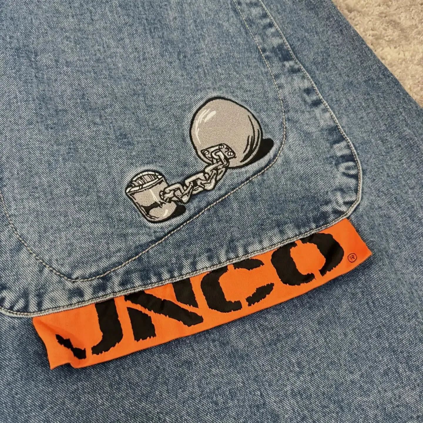 Harajuku Iron Ball Embroidered JNCO Y2K Baggy baggy jeans