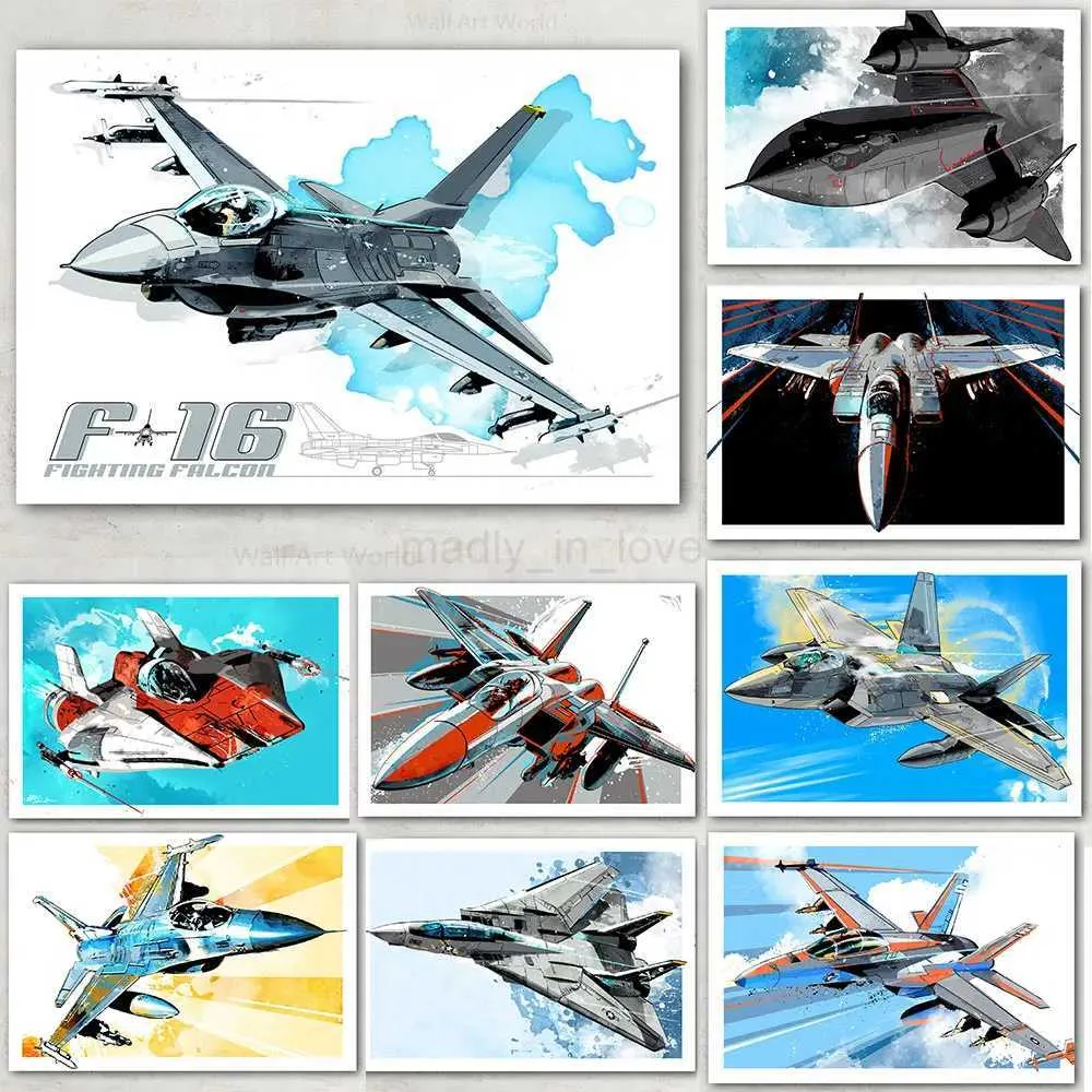 Abstract Modern Jet Modern Abstract Combat Aircraft F16 F22 Posters Wall... From Madly_in ...
