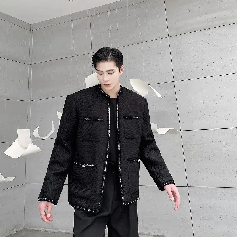 Mens Tweed Jacket, Round Neck, Korean Style | DHgate