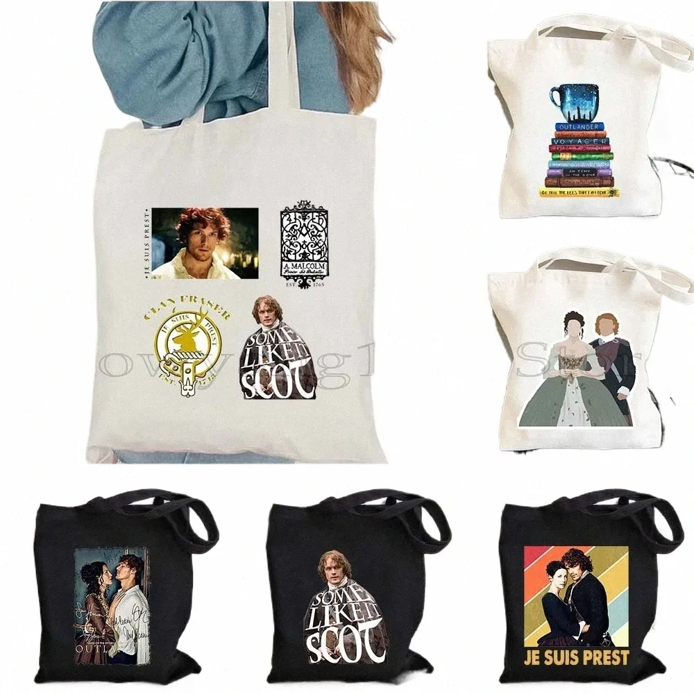 DHgate Outlander Canvas Tote Bag Unique Scot Style for Book Lovers Bags Luggage Accessories