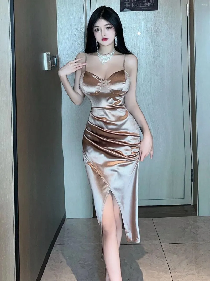 sexy silk clothes European and American style printed imitation silk sexy home dress fashion  halter slip nightdress Slip dress Ice silk silk night main image 0