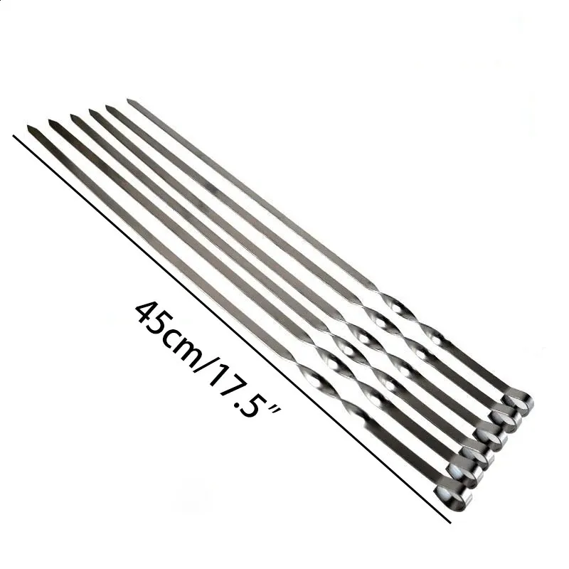 4/6/10/45cm 17.7in Stainless Steel Barbecue Meat String Skewers ...
