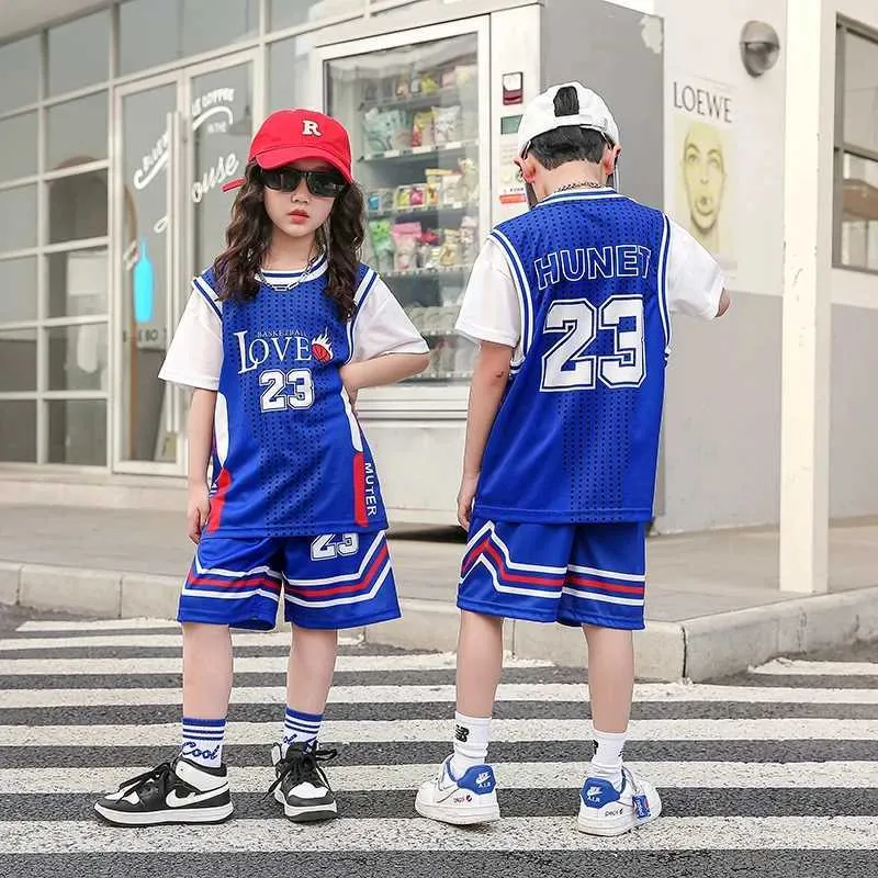 Kinder Basketball Outfit 2-delige Set - Ademend & Snel Drogend