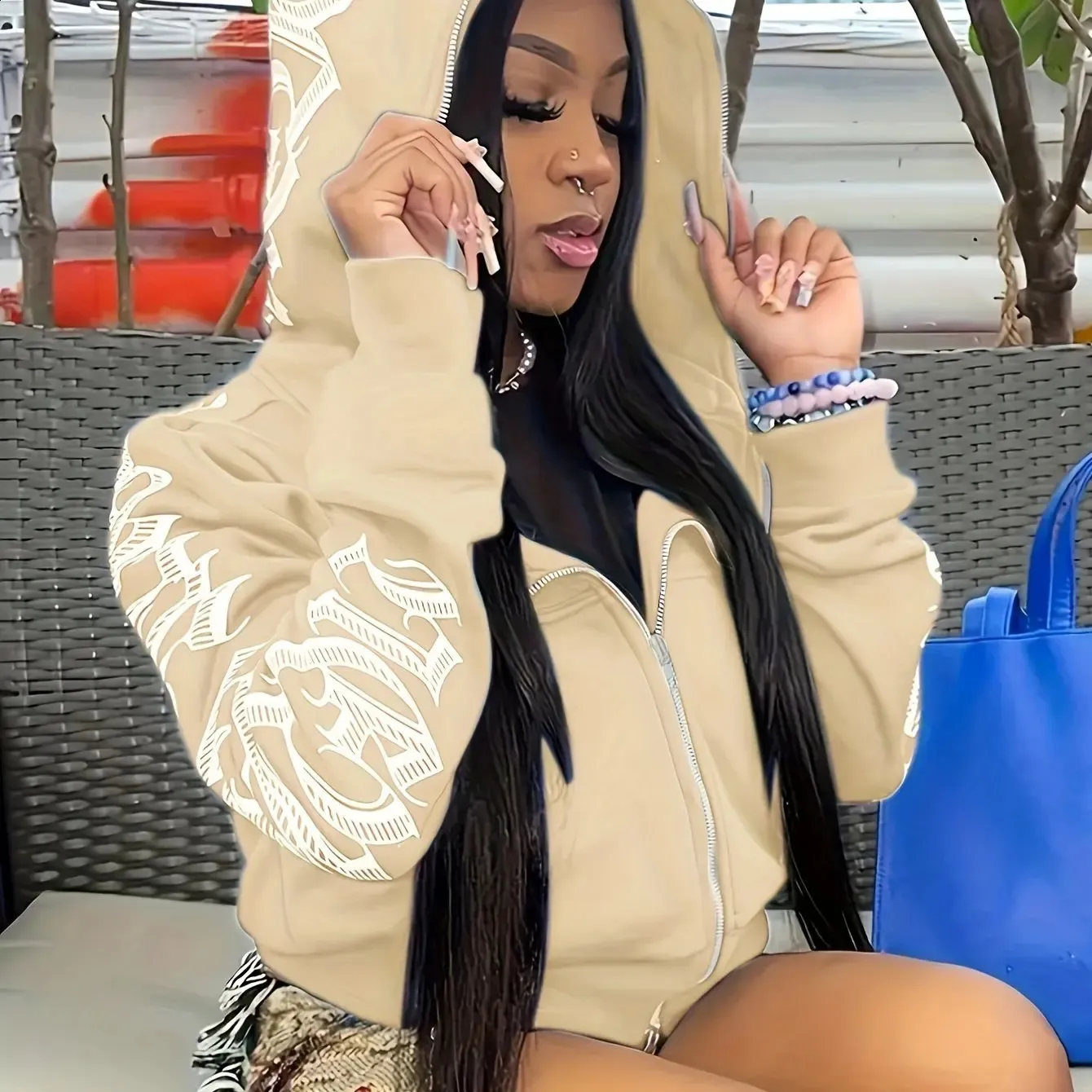 トップス y3k cyber print parker トップス y3k cyber print parker Our Grunge Punk Y3k Street