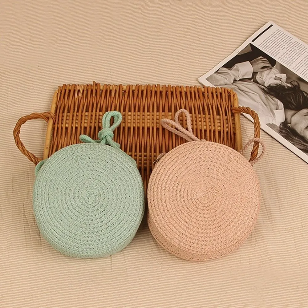 Hot Sale Round Straw Beach Crossbody Bag Handmade Candy Color Knitted Rattan Small Handbag For Women From Dazzleclutch 5.44 DHgate.Com