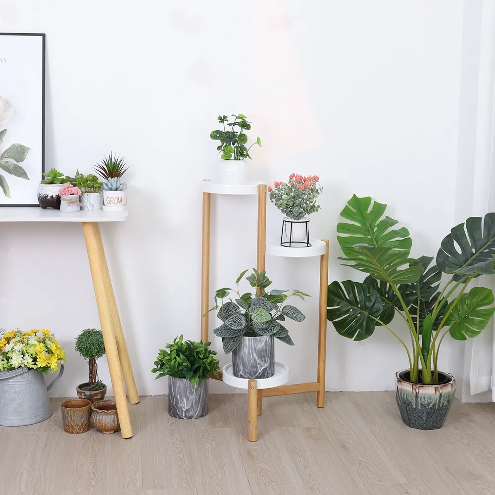 4 Tier Tall Corner Plant Stand Wood Indoor Plant Pot Holder for Living Room  Patio Garden from Dhgate Planters & Pots - price 34.18