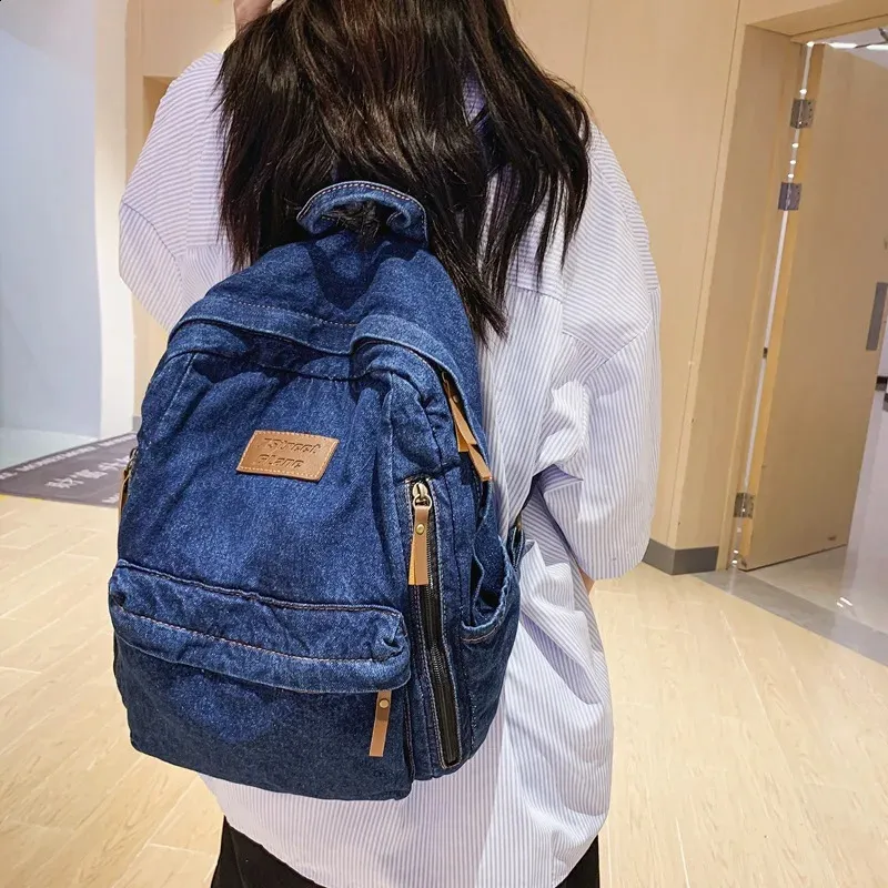 Large Capacity Denim Denim Backpack With Multi Pockets For School And Trendy Students Mochila De Escola Feminina 240722 From Watch133 43.95 DHgate.Com