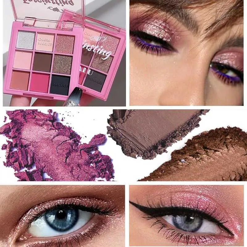 Zxx240720 Matte Pearly Glitter Eyeshadow Palette 9 From
