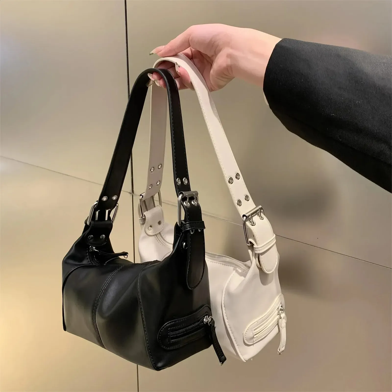 DHgate.com:Womens Trendy Minimalist Faux Leather Shoulder