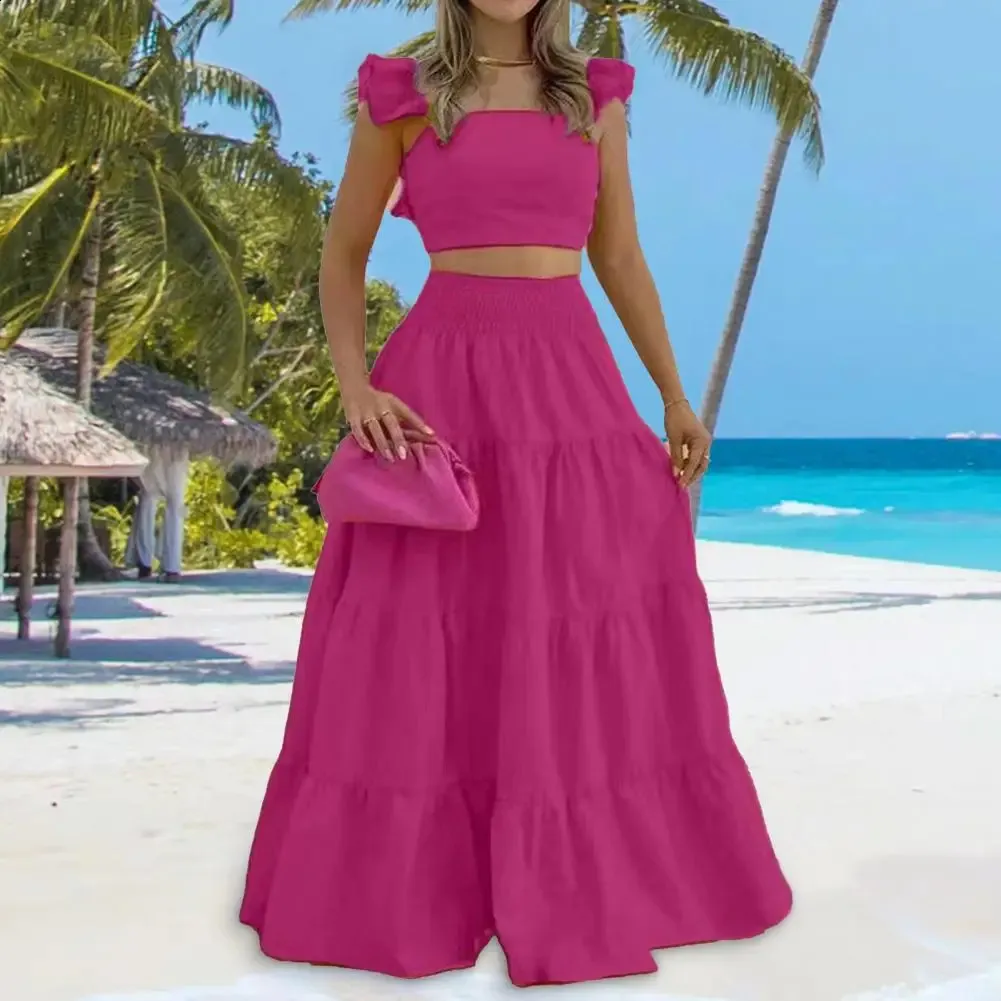 knee length dresses for ladies Two-piece Maxi Dress - Corset-style Bodice main image 0