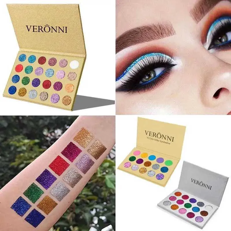 Professional 24/15-Color Glitter eye shadow smokey eye with