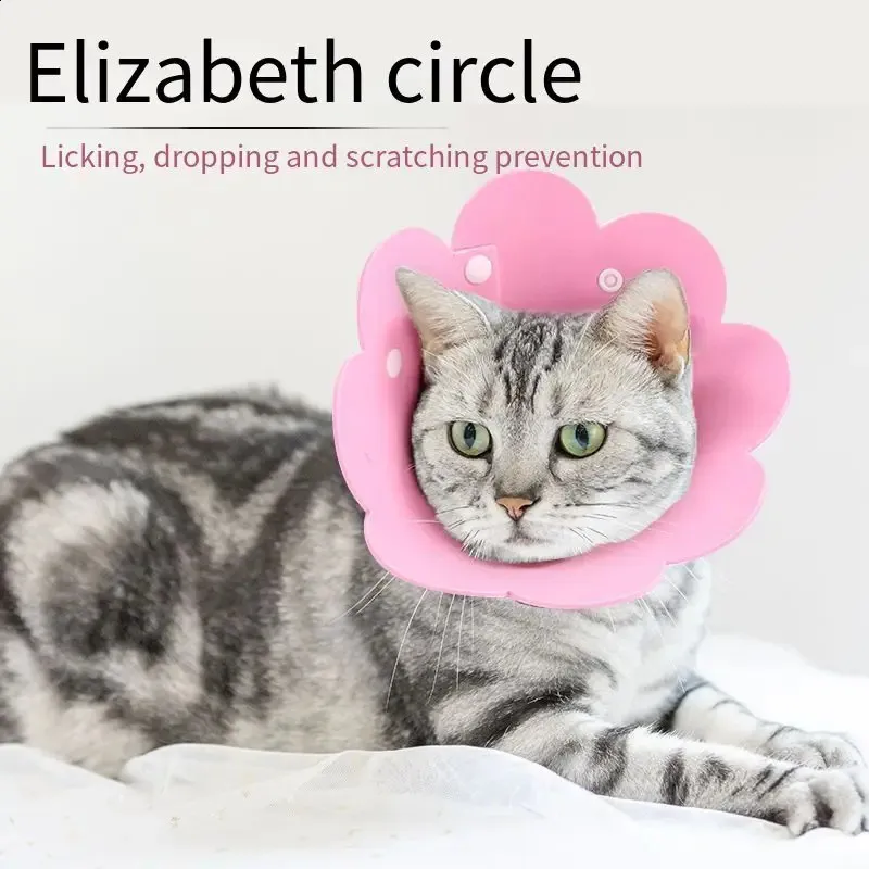 Soft Cotton Adjustable Cat Recovery Cone - Comfy Donut Collar For Post-Surgery, Prevents Licking-805360