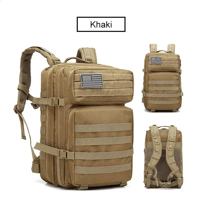 Sac à Dos Militaire 50L – Noir – Imperméable – Nylon Haute Performance – Multi-usage