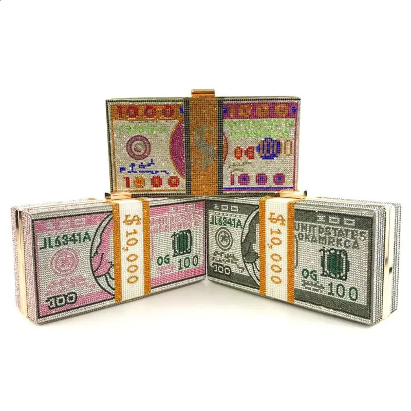 10 000 Dollar Stack Money Clutch Purse Creative Fashion Gold Handbag For Weddings And Dinner Events Y240829 From Totelove 22.63 DHgate.Com