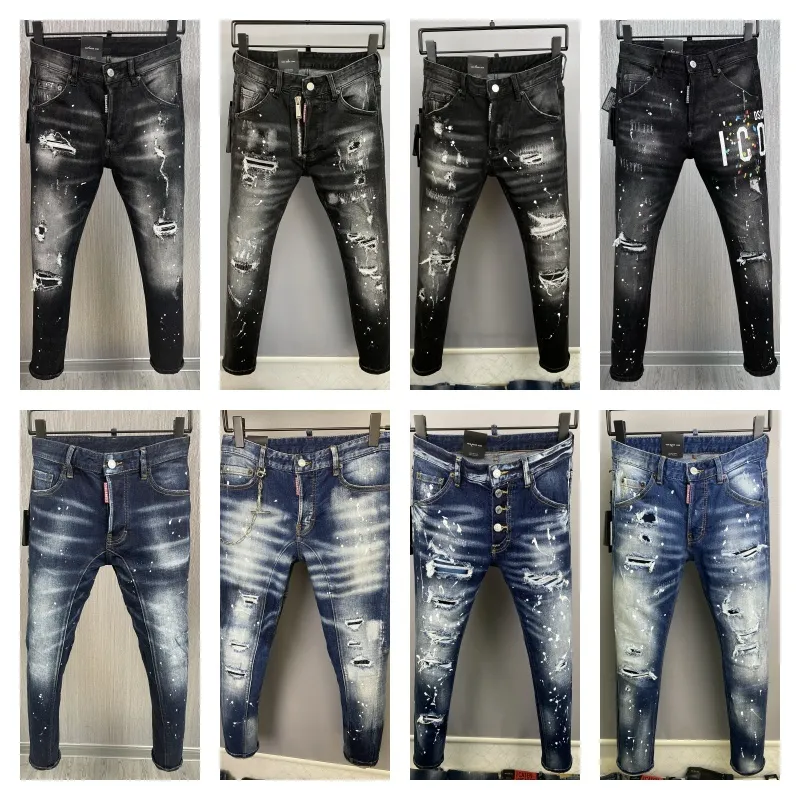 Jeans Dsquared2 Slim Délavé Clouté - Taille 52 (28 Pouces), Occasion Très Bon état, Fabriqué En Italie