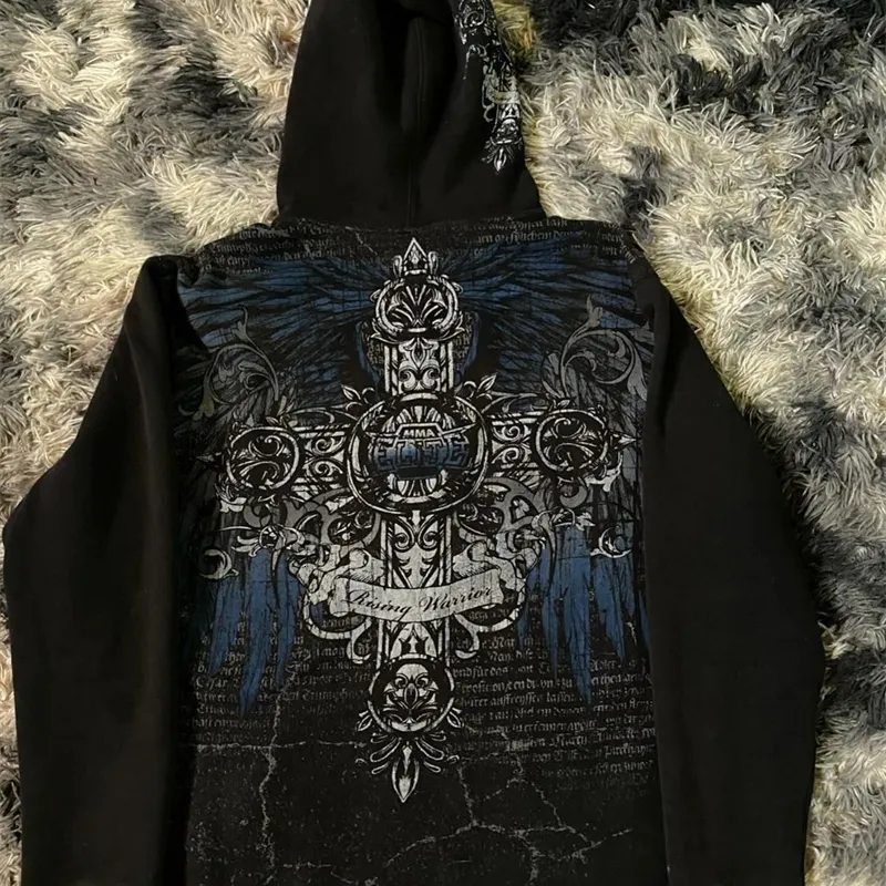 Vintage Y2K Cyber Grunge Emo Zip Up comfort hoodie for Women Vintage Y2K Cyber Grunge Emo Zip Up comfort hoodie for Women