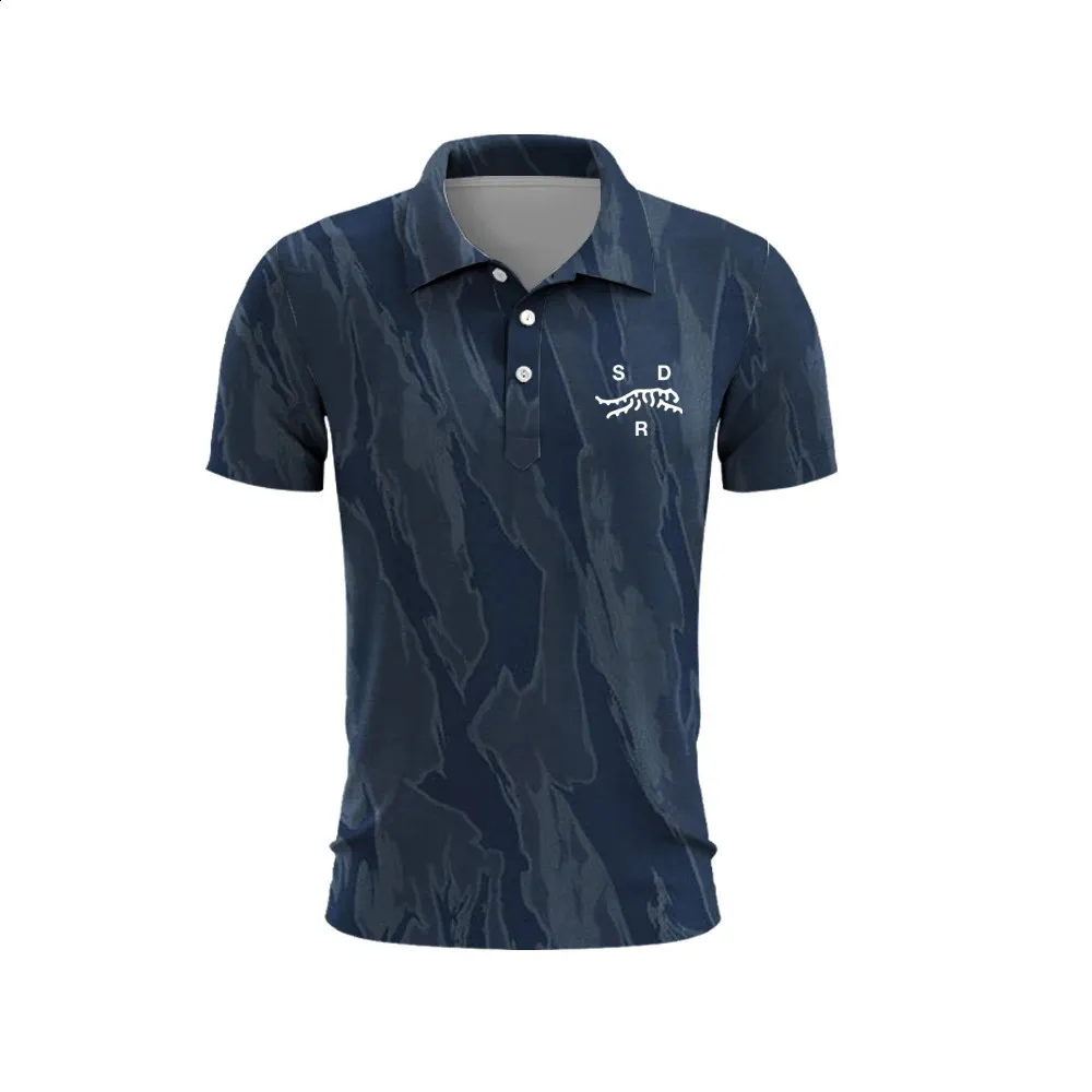 Tiger Woods Golf Shirt Sun Day Red Dark Blue Cypress Tonal Tiger