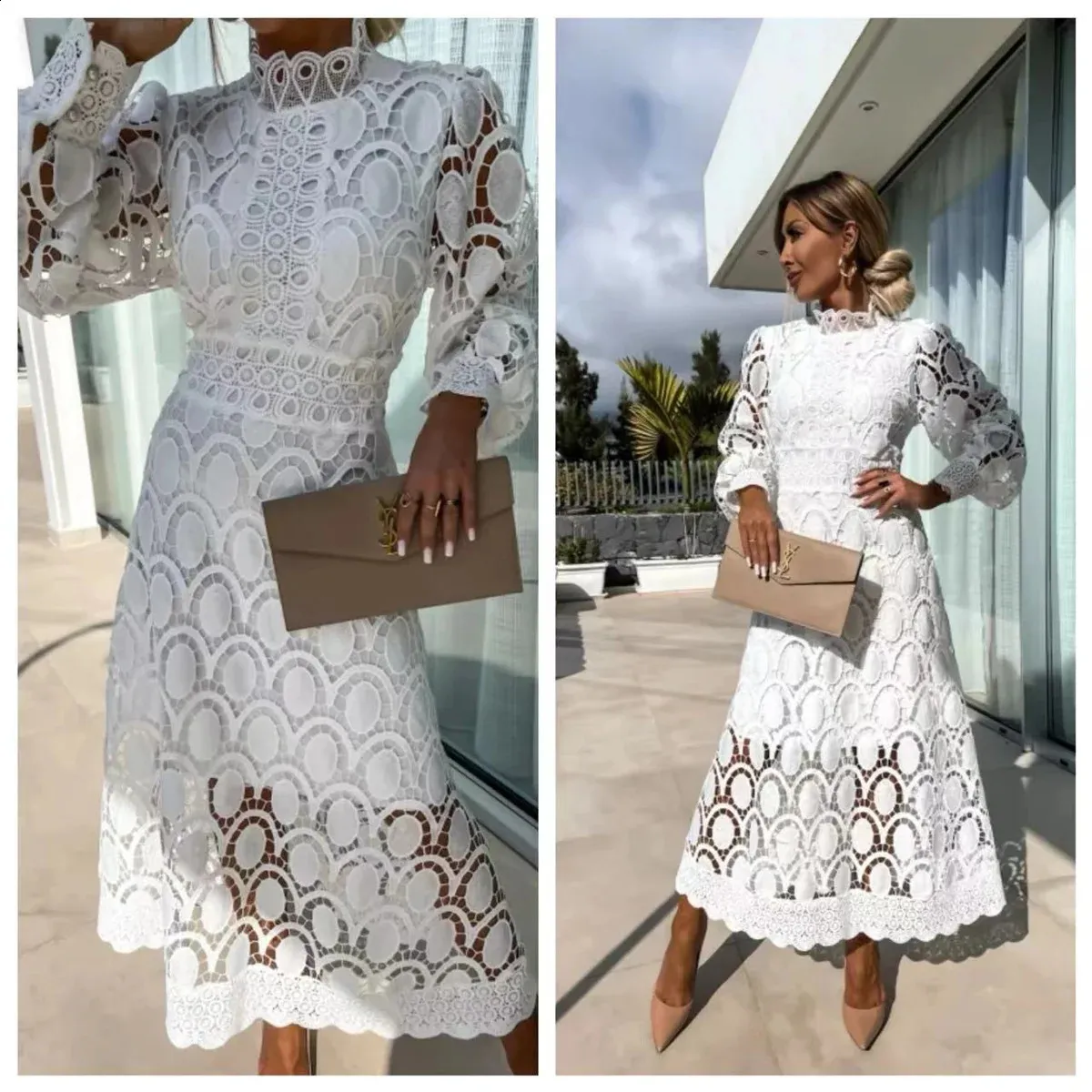sachin and babi light blue dress Jacqueline Ferrar Elegant White Lace Wedding Dress main image 0
