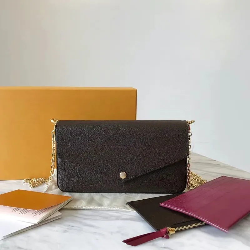 Designer Tote Bag Set With Chain Shoulder Strap And Crossbody