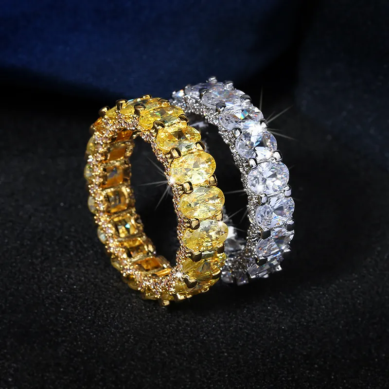 Designer Rings Gold Silver Plated Crystal Zircon Rings Fine Inlay Hip ...