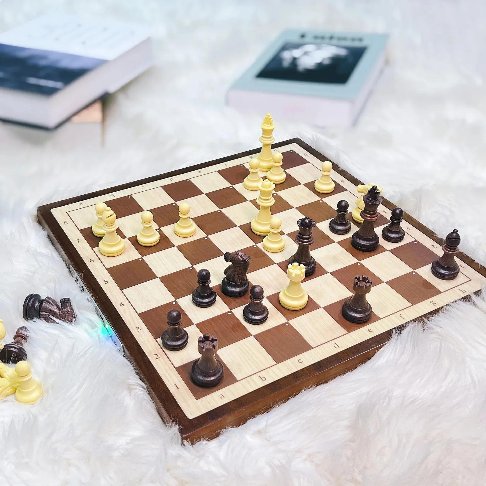 15 Inches Dark And Light Brown Weighted Chess Set - Unique Chess Set...