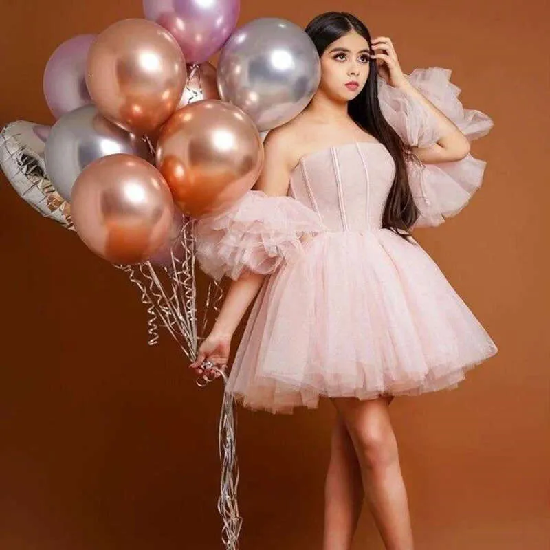 layered tulle homecoming dress Straps Layered Tulle Hot Pink Long Prom Dress Party Dress PSK627 – Pgmdress main image 1