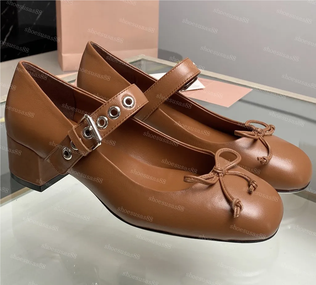Slingback Ballet Shoes Luxury Designer Dress Shoes Women Mary Jane Sandal Platform Top Quality Sexy Two Tone Leather Pumps Shoe