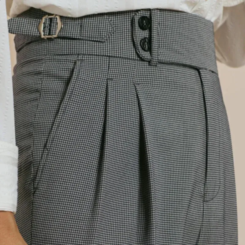 strapless open back dress Plaid Suit Pant | Winter-plaid