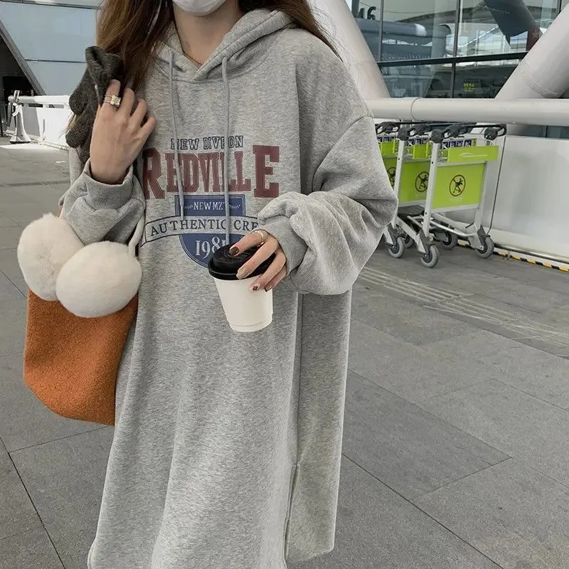 open lace back dress Women's Cozy Oversized Hoodie Dress main image 0