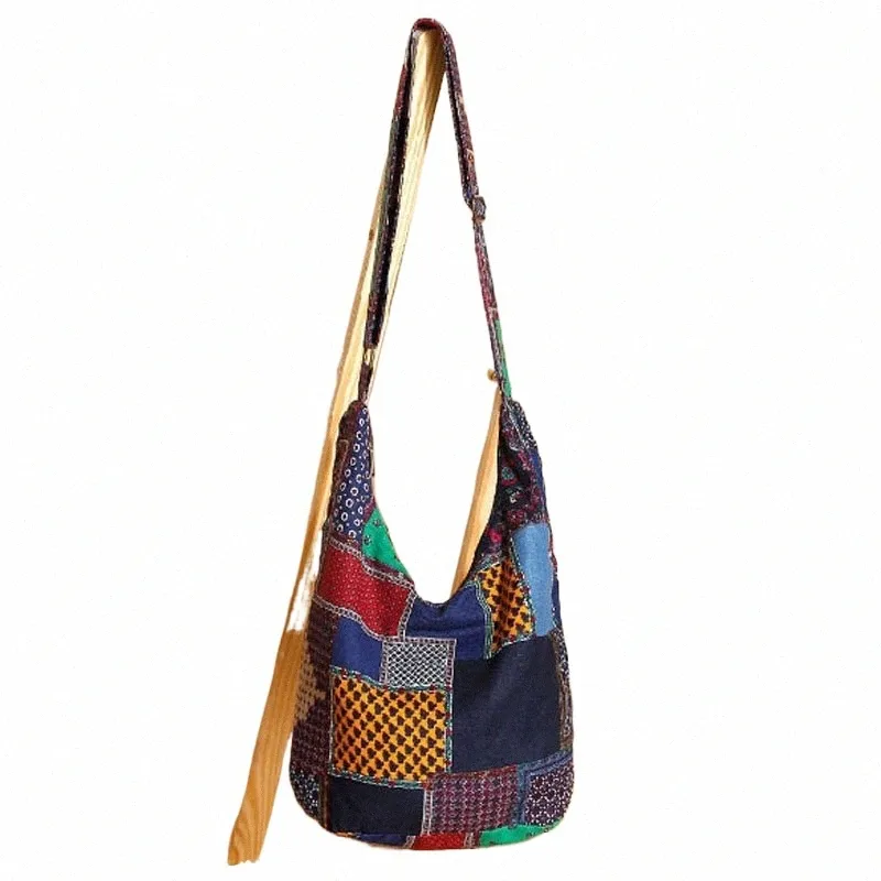 DHgate Vintage Bohemian Sling Bag Genuine Cotton Crossbody Shoulder Hippy Bag for Women with Adjustable Strap Bags Luggage Accessories