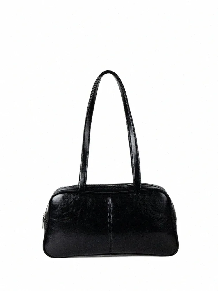 Vintage Large Capacity Shoulder Bag - Korean Style PU