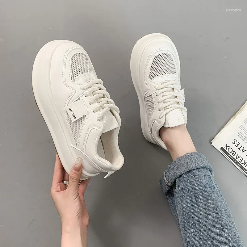 Women's White Canvas Sneakers Casual Walking Shoes, Versatile Thick Sole,  Comfortable Flat Vulcanized Sports Footwear, Hot Sale!