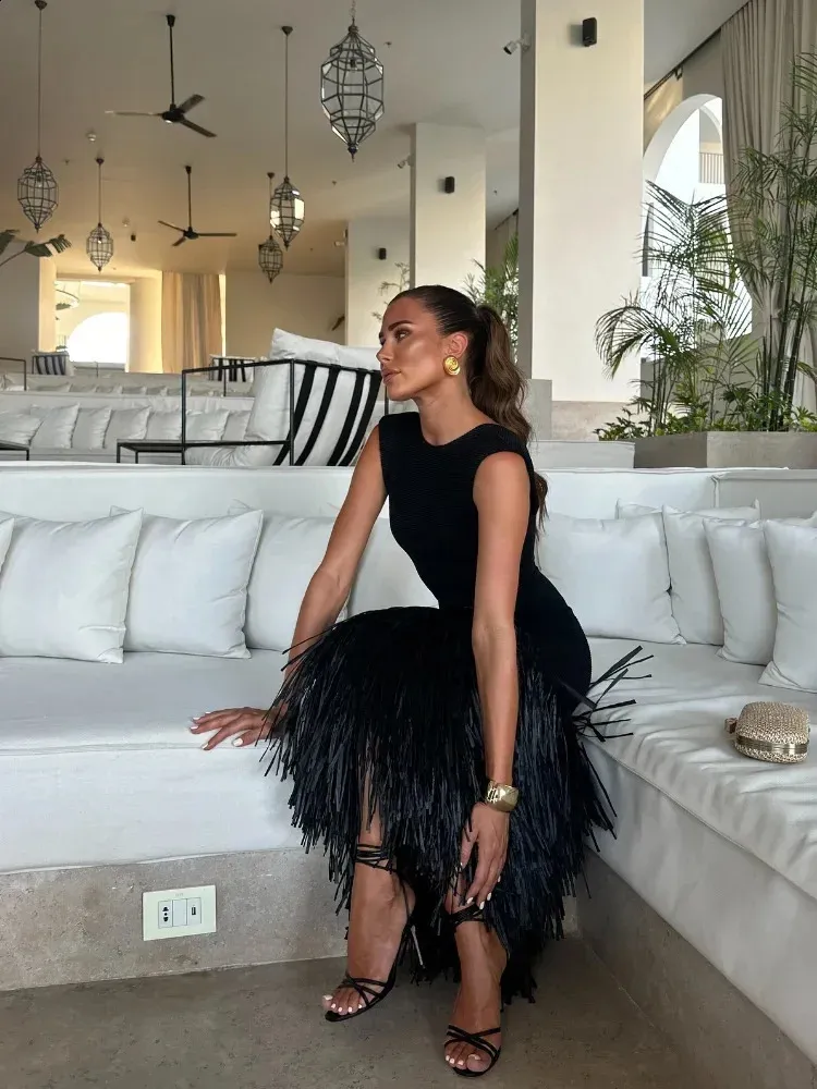 princess polly baby blue dress Black Boatneck Sheer Knit Backless Detail Maxi Dress main image 0