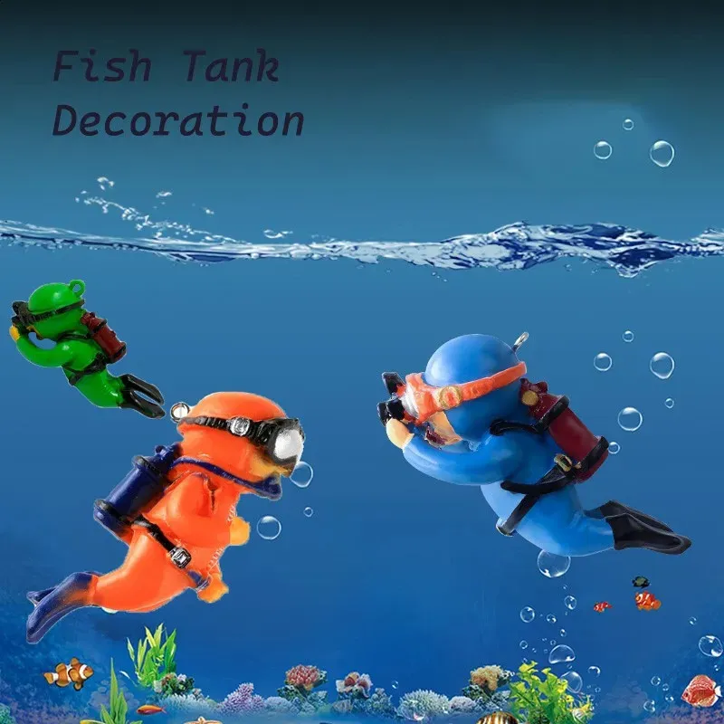 cute fish tank accessories Mairuker Decorations, Resin Aquarium Decor, Cool Robot Style, Small to Large Fish Tank Ornament Cave for Small Betta Goldfish Shrimp to Swim, Hide, Play, Rest : Pet Supplies visual appeal and provide shelter for your fish Mini Floating Submarine Fish Tank