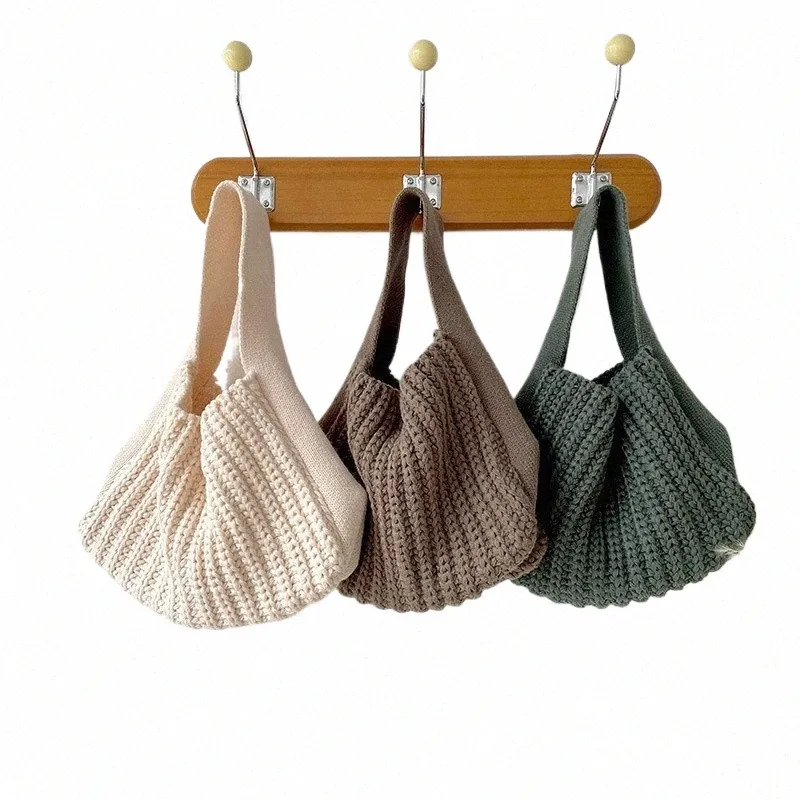 Woolen Crochet Handbag For Women Vintage Solid Color Slouchy Hobo Bag Handmade Knitted Chic Granny Handle Bag Shoulder Bag Tote I4jC From 9 69 DHgate