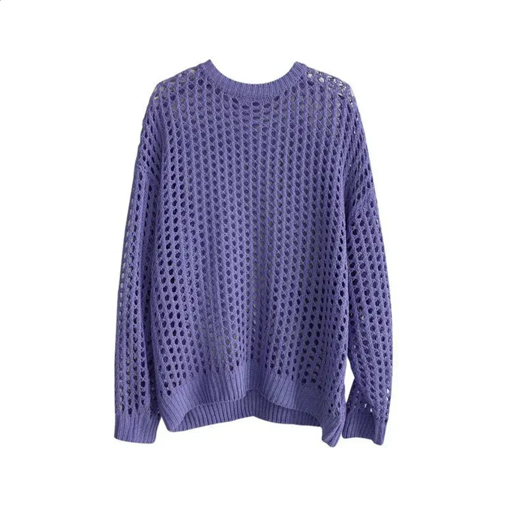 purple fishnet top