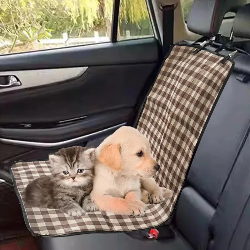 thumbnail image 2 of Waterproof Dog Cat Car Back Seat Cover – Polyester Pet Protector Mat For Rear, Travel Friendly 2 of 3