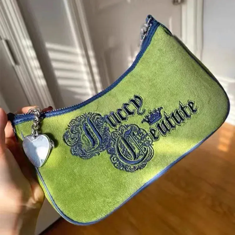 Vintage Shoulder Bags, Green Underarm Tote: Y2K Style