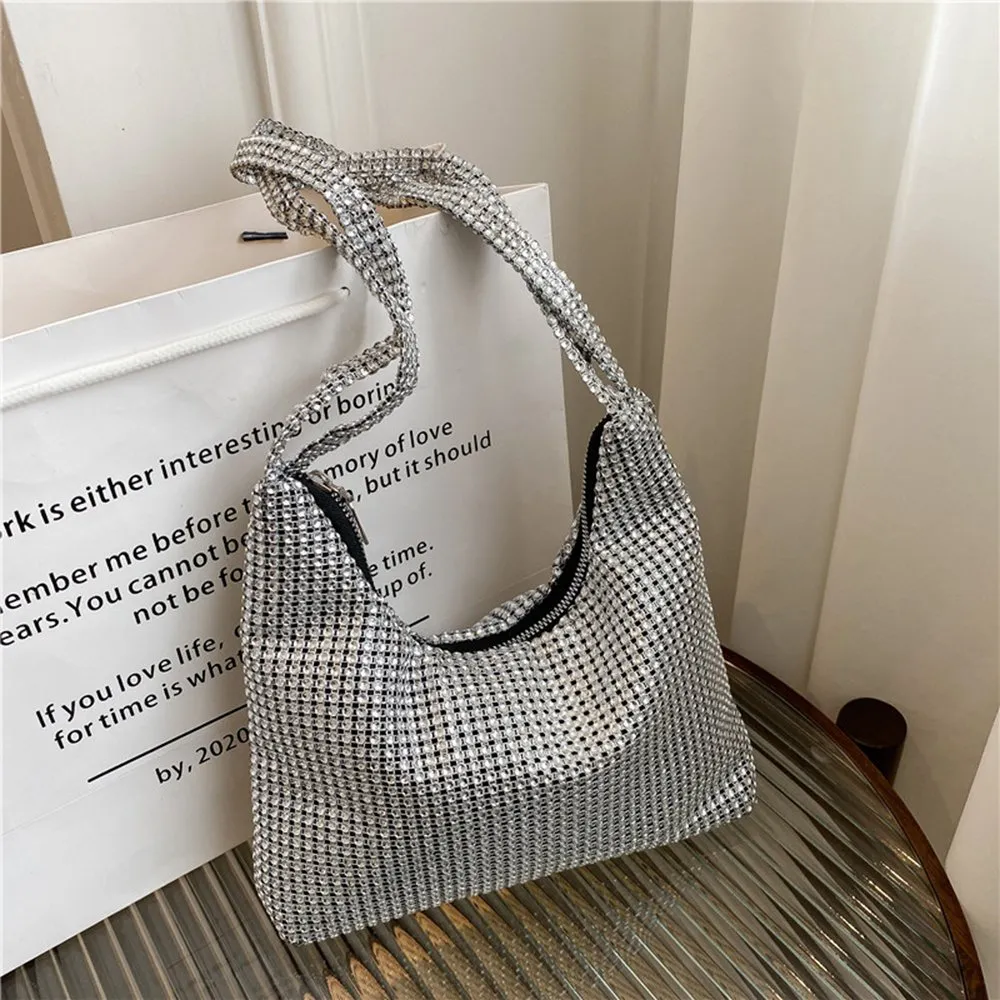 Shiny Rhinestone Underarm Shoulder Bag for Weddings and Evening Parties