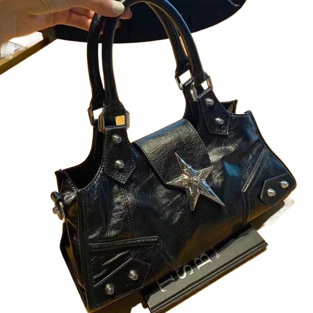 Y2K Gothic Star Girl Black Bag - Aesthetic Vintage Fairy