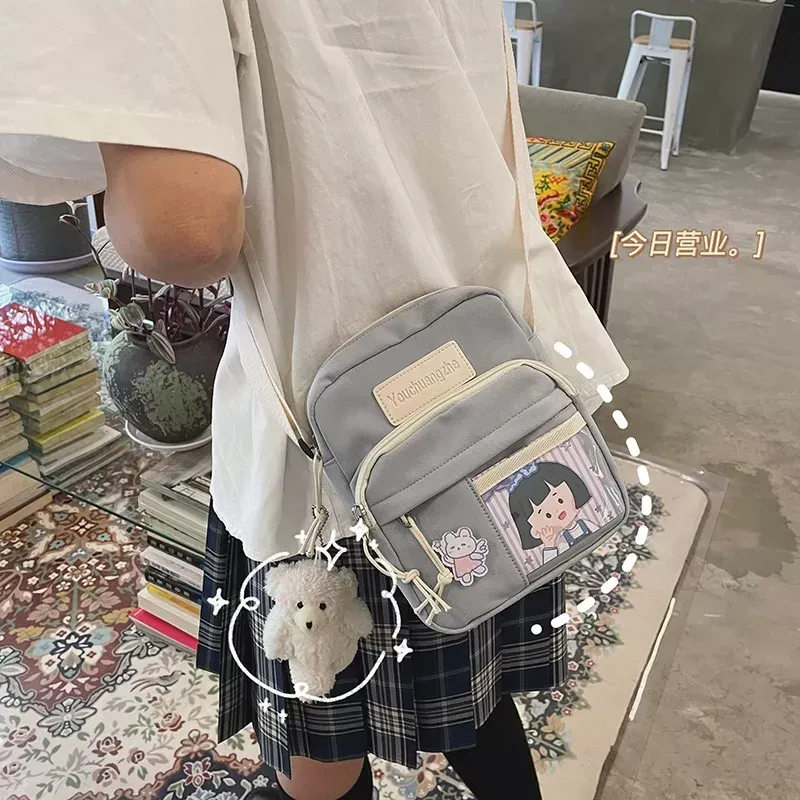 Cute Kawaii Clear Bag - Stylish Canvas Crossbody Bag for