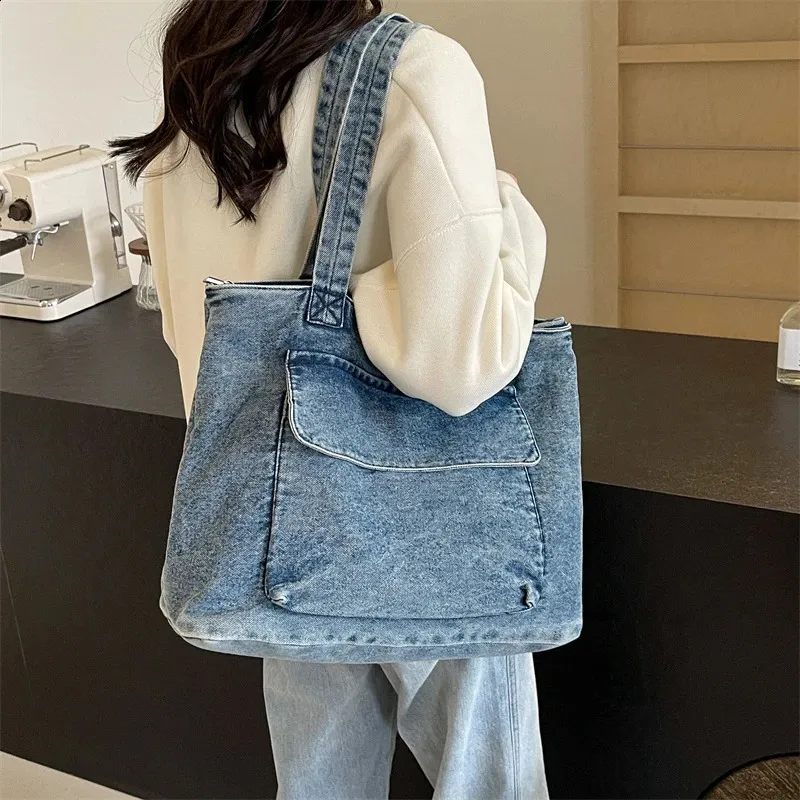 DHgate.com:Blue Denim Shoulder Handbag: Trendy Y2K Jeans