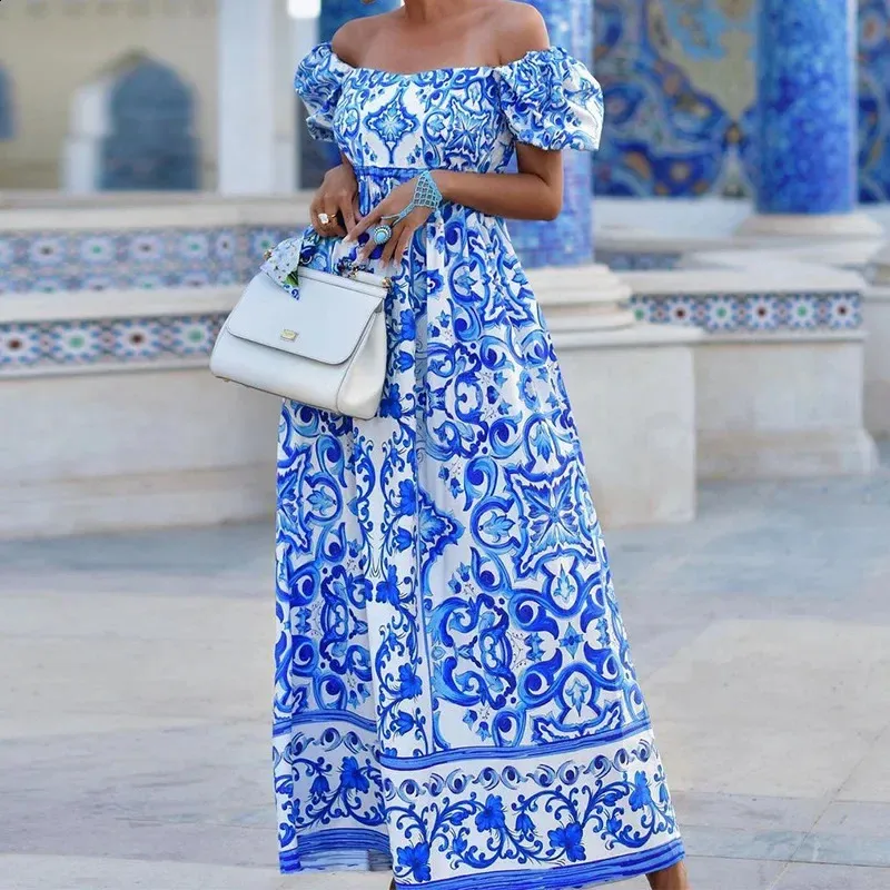 chinese dress ladies White Boho Off Shoulder Maxi Dress Tonna