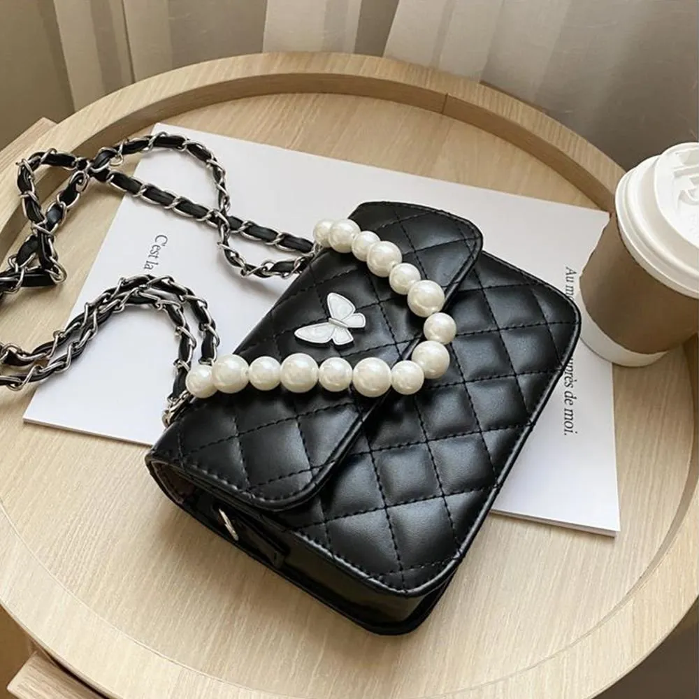 Embroidered Butterfly Pearl Shoulder Bag For Women Pearl Chain Crossbody Handbag With Thread Detailing From Chicsatchel 16.12 DHgate.Com