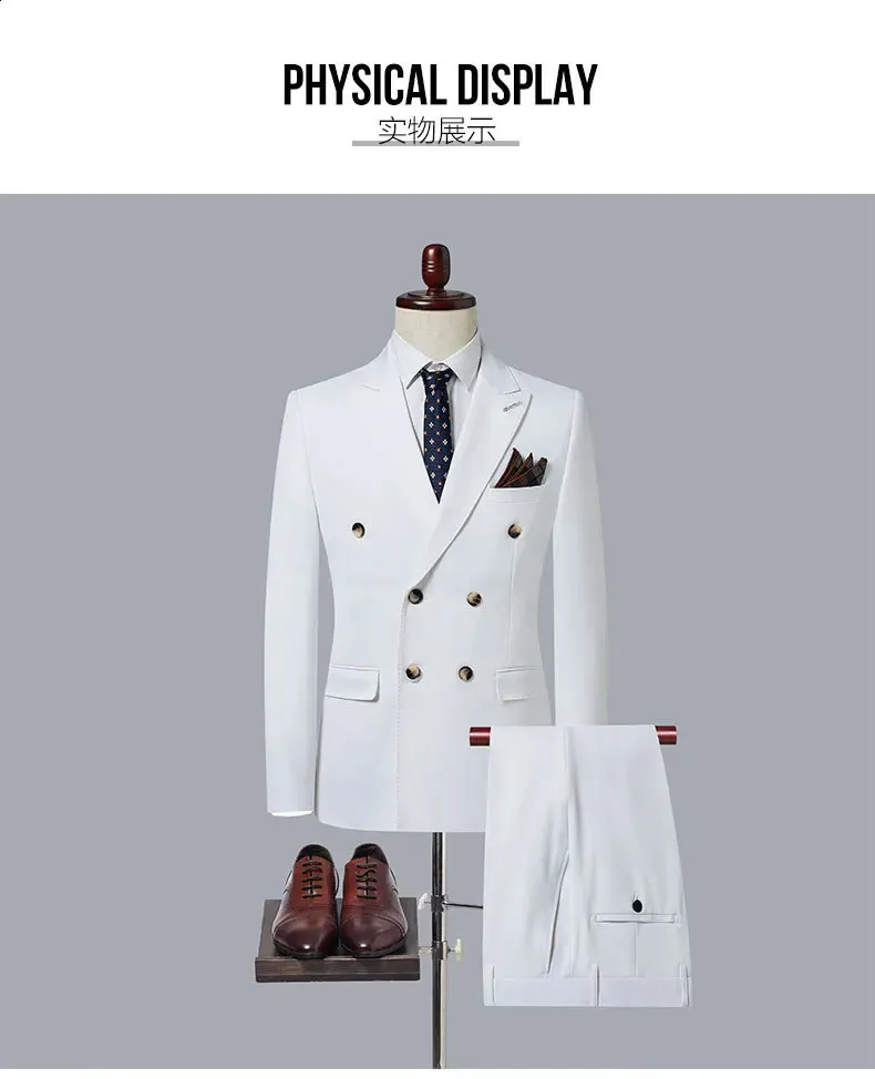 久遠　Double-breasted setup Premium Quality Double Breasted Blazer Set: Mens Casual