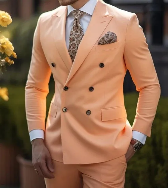 スーツ Double-breasted setup & shirt & tie Wangyue Black Suit for Men 2 Piece Slim Fit Double Breasted