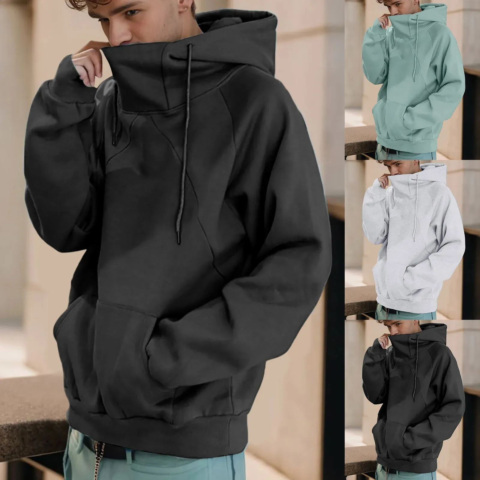Winter Blue Hoodies For Men Mens Autumn And Casual Loose